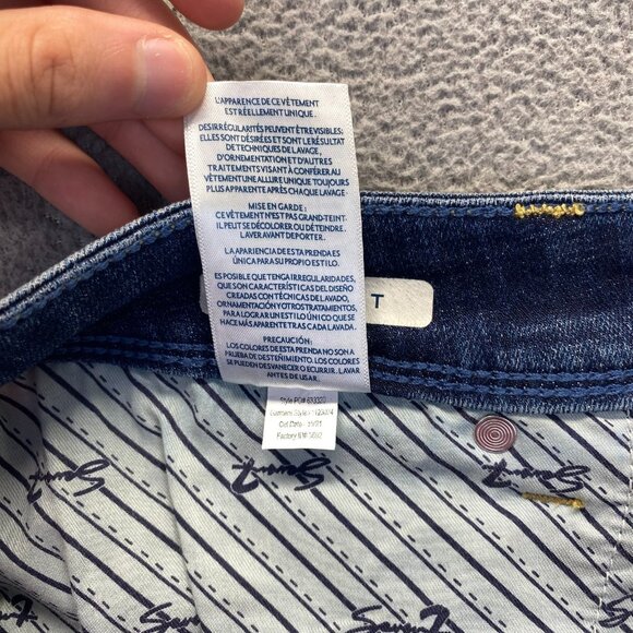 Seven 7 Womens Size 20 Dark Wash Stretch Embroidered Pockets Denim,Straight - Picture 9 of 16